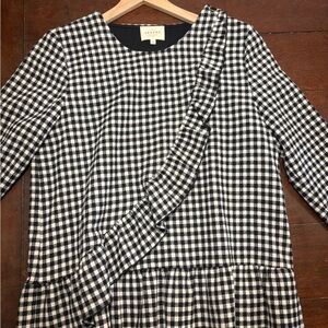 Sezane Black and White Gingham Top